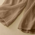 thumbnail image 6 of Womens Elastic Waist Pants Casual Loose Fit Straight Wide Leg Capris Cotton Linen Capri Pants, 6 of 9