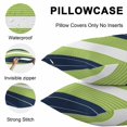 thumbnail image 4 of Navy Blue Green Stripe Outdoor Pillow Covers 20x12 Inch Lumbar Pillow Covers Set of 2 Waterproof Decorative Throw Pillow Cases Modern Art Horizontal Striped Cushion Covers for Patio Furniture Garden, 4 of 8