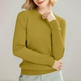 thumbnail image 4 of Uqiangy Womens Fashion Women's Retro Crew Neck Sweater Comfort Color Sweatshirts 2025 Fall Trendy Long Sleeve Womens Cable Knit Sweater Fall Outfits for Women 2025 Trendy Yellow S, 4 of 8