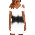thumbnail image 2 of Mifsaly Cold Shoulder Mini Dresses for Women Short Sleeve V Neck Summer Graphic Print Shift Dress Casual Breathable Flowy Sundress 2026 S, 2 of 6
