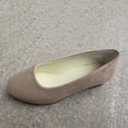 thumbnail image 7 of CYMMPU Women's Round Toe Knit Wedge Slip On Shoes, Lightweight Low Wedge Casual Walking Flats, Daily Comfort Footwear Khaki 37, 7 of 7