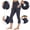 Navy plus size capri leggings with pockets a1, variant on Cagogo Women's Plus Size Capri Leggings High Waisted with Pockets Solid Sporty Yoga Activewear Workout Fit Capri Pants Casual Lounge Athletic Trousers, Blue S