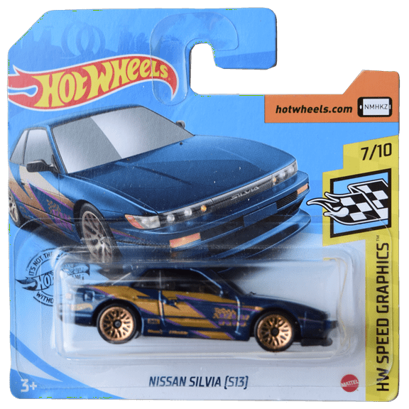 Hot Wheels Nissan Silvia [S13], HW Speed Graphics 7/10 [blue] short card