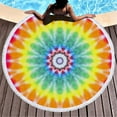 thumbnail image 2 of Clearance！Guanhe Round Tie-dye Beach Towels Oversized 58'', Microfiber Circle Beach Mat Absorbent Bohemian Sand Free Quick Dry Super Absorbent Rugs, 2 of 6