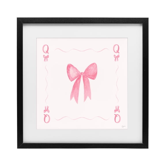 Stupell Industries Glam Queen of Ribbons Card Black Framed Print Under Glass, 13 x 13, by Lucille Price