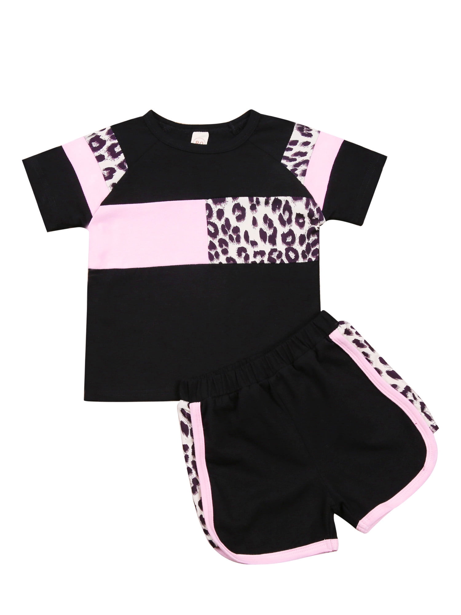 Details about   Toddler Kids Baby Girls Outfits Short Sleeve T-Shirt Tops Pants Casual Tracksuit 