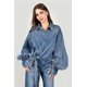 thumbnail image 1 of Blusa denim cruzada con lazo Roman Fashion /Juvenil, 41698 (Mezclilla dark) azul oscuro CH, 1 of 6