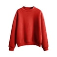 thumbnail image 3 of Charmgo Women's Mock Neck Long Sleeve Solid Color Sweatshirt Cut Edge Cotton Thermal Top Fashion Jumper Turtleneck Sweater Women, Red Sweatshirt for Women XXXXL, 3 of 3