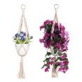 thumbnail image 7 of Macrame Wall-mounted Plant Hanger Hanging Rope Basket 21.7 Inch Length 2 Pcs, 7 of 7