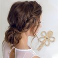 thumbnail image 2 of 5 Piezas de Clips para el Cabello de Estrella de Mar de Perlas Falsas de Moda para Niñas en Tono Dorado y Blanco, 2 of 3