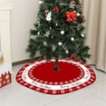 thumbnail image 3 of Christmas Tree Skirt, Holiday Tree Decor, Large 120cm Christmas Tree Cluster Decoration with Spacious Storage Pockets, Durable Fabric Material, Festive Red Green White Design for Indoor Outdoor Use, 3 of 7