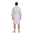 thumbnail image 6 of ANLIQI Mens 100% Cotton Short Robes Lightweight Kimono Bathrobe Soft Knee Length Robe with Pockets (Silver White, M), 6 of 6