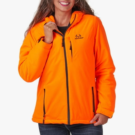 Realtree Blaze Orange Women s Mid-Length Insulated Hunting Parka  Sizes S-2XL