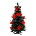 thumbnail image 6 of 3' Pre-Lit Medium Fiber Optic Red Poinsettias Artificial Christmas Tree - Multicolor Lights, 6 of 6