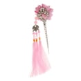 thumbnail image 4 of Palillo del borla de la vendimia Macarena Flor Clásica China Hecha a Mano con Flecos rosado, 4 of 7