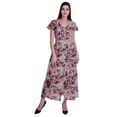 thumbnail image 2 of Moomaya Robe Longue Maxi pour Femmes à Manches Courtes, Robe Formelle/décontractée avec Poches P-TTG, 2 of 6