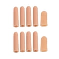 thumbnail image 1 of 10 Pieces Gel Finger Protector Finger Cots Silicone Finger Cover Cap Gel Finger Sleeves Finger Support for Finger Cracking, Finger Trigger (Apricot), 1 of 7