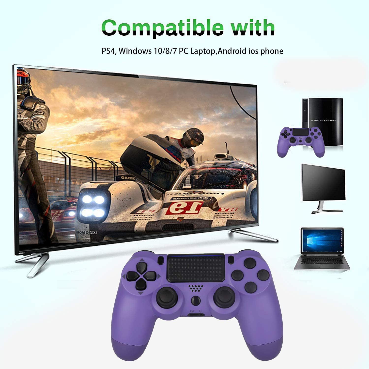 SPBPQY Wireless Game Controller for PS4, PS4 Remote Game Controller, Compatible PS4 Console Windows 10/8/7/XP, PC Laptop - Walmart.com