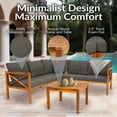 thumbnail image 3 of Sunnydaze Edisto 3-Piece Acacia Outdoor Conversation Set, Tan/Natural Gray, 3 of 15