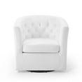 thumbnail image 6 of Modway Prospect Tufted Performance Velvet/Wood Swivel Armchair in White, 6 of 9