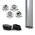 thumbnail image 4 of Flyshop 4PCS 35 x 70 mm (1-3/8" x 2-3/4") OD Black Chair Plastic Plugs Oval Tubing End Caps Tube Inserts Furniture Glides, 4 of 5