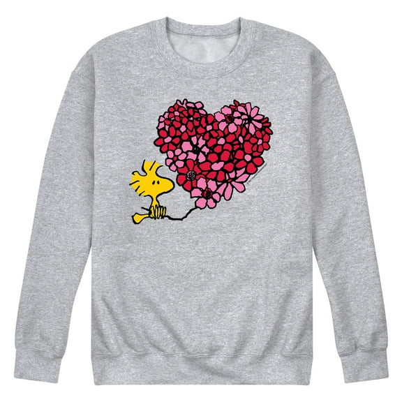 Peanuts - Woodstock Floral Heart - Men's Crew Fleece