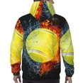 thumbnail image 7 of Uemuo Tennis Ball In Fire And Water Pattern Men's Hoodie - Casual Pullover Hoodie with Kangaroo Pocket, Stylish Hooded Sweatshirt for Everyday Wear-3X-Large, 7 of 7