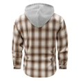 thumbnail image 6 of YODETEY Men’s Hooded Plaid Flannel Shirt Jacket, Midweight Casual Long Sleeve Plaid Shacket, Big and Tall ,Size M-4XL, 6 of 6
