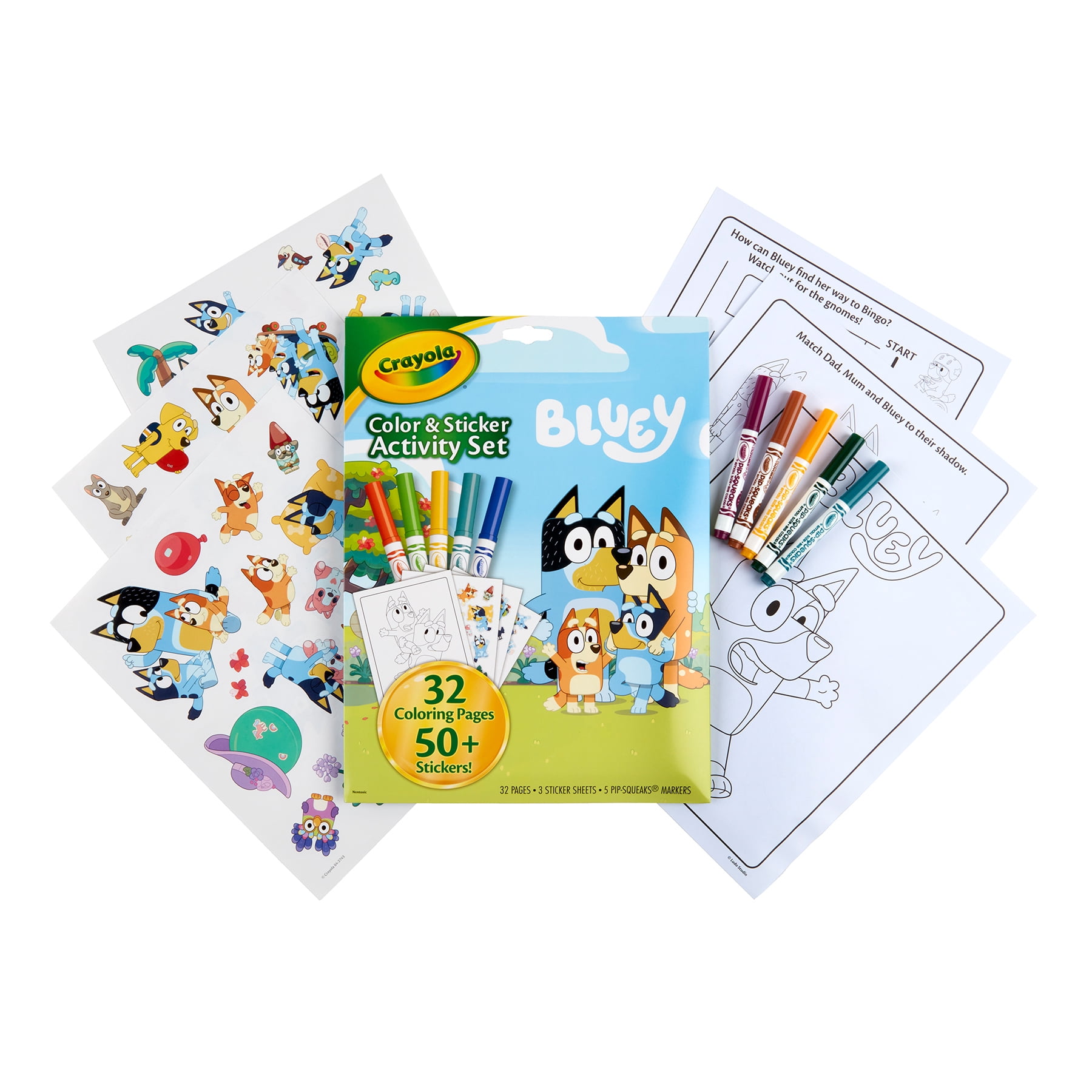 Crayola Color & Sticker Activity Set, Bluey, 3 Sets