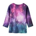 thumbnail image 4 of WERYOUNG Kids Fashion T-Shirts Blouse Starry Sky Print O-Neck 3/4 Sleeve Tshirts For Children Girls Toddler Tee, 3-4 Years, Purple, 4 of 4