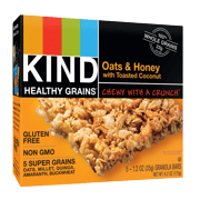 (4 Pack) KIND Healthy Grains Granola Bar, Oats & Honey with Toasted Coconut, 5 Bars, Gluten Free, Healthy Grains (Best Price On Kind Bars)