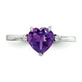 thumbnail image 5 of 14k White Gold 7mm Heart Amethyst H-I SI2 Diamond Gemstone Ring 1.136ct, 5 of 7