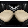 thumbnail image 1 of Juego de 2 fundas de asiento de coche de piel sintética de lujo para asientos delanteros, universales, compatibles con el 90% de los vehículos (sedán, SUV, camioneta, minivan) (beige), 1 of 5
