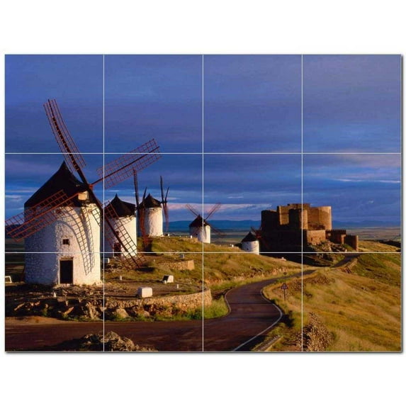 Windmill Picture Ceramic Tile Mural Kitchen Backsplash Bathroom Shower 406345-XL43