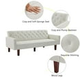 thumbnail image 6 of Fchunhe 74.4" Convertible Sofa Bed Folding Loveseat Couch, Modern Futon Recliner Sleeper with Adjustable Backrest, Beige, 6 of 8