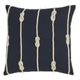 thumbnail image 1 of SARO 1014.NB20S Down Filled Knotted Rope Design Cotton Throw Pillow - Navy Blue, 1 of 1