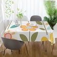 thumbnail image 3 of Yayeee Tablecloths 60" x 60" Rectangle Wrinkle Resistant Party Table Cover, Orange Retro Flower, 3 of 8