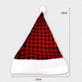 thumbnail image 2 of Christmas Santa Hat for Women Men Velvet Comfort Fur Classic Plaid Turban Cap Pompom Holiday New Year Festival Gift, 2 of 5