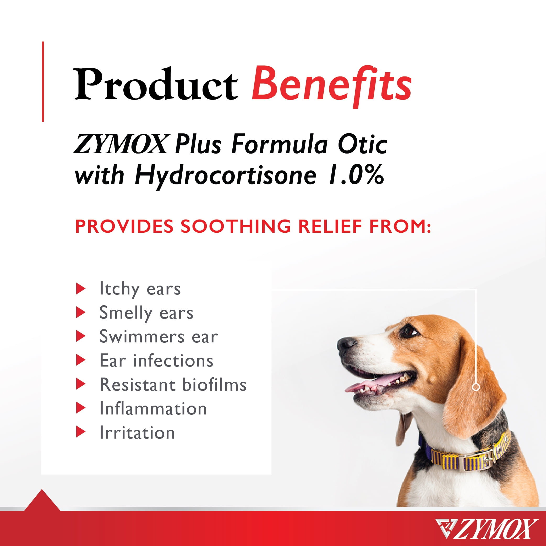 Zymox PLUS Otic-Hydrocortisone Pet Ear Cleaner, 1.25 oz. Bottle