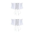 thumbnail image 4 of Decodeary Ceinture Large pour Femmes sous-Poitrine Cosplay Nœud Papillon Taille Haute Extensible Blanc Type A 2Set, 4 of 6