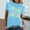 Sky Blue, variant on ALLLIST Short Sleeve Ladie's Tops Summer Floral T-Shirts Green Drop Shoulder Pullover for Women