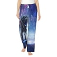 thumbnail image 2 of Goofa Astronauts Start Running Printed Soft Pajama Pants for Women, Wide Leg Comfy Casual Lounge Yoga Pants-Large, 2 of 9