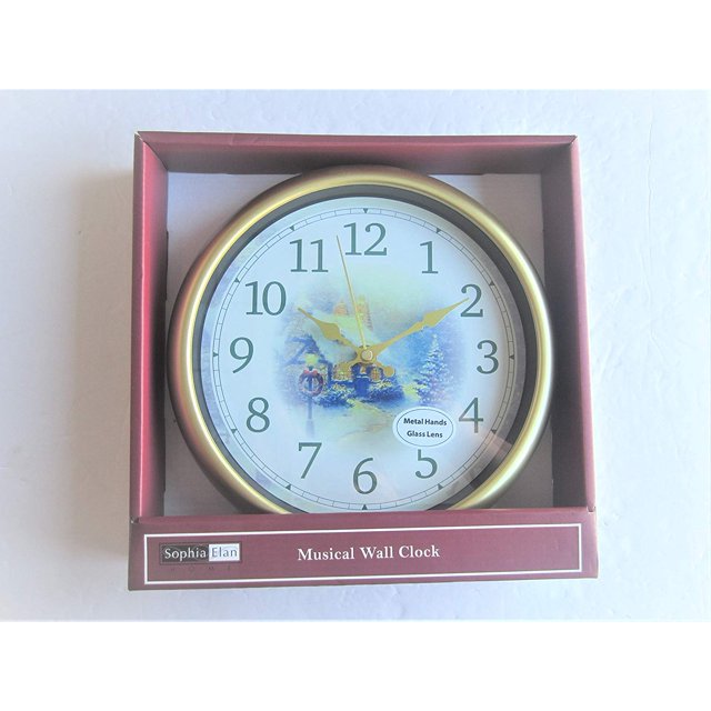 Musical Wall Clock by Sophia Elan Christmas Country Cottage Design