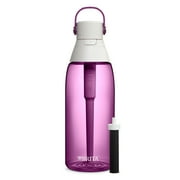 Brita 36 oz Orchid Plastic Filtered Water Bottle, Reduces Chlorine, Leak Proof with Straw