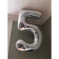 thumbnail image 4 of Silver Number 5 Balloon, 5th Birthday Party Foil Mylar Helium Balloons, 40 Inch, 4 of 4