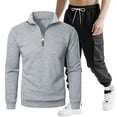 thumbnail image 3 of Aofany Men's Tracksuits 2Pcs Set, Casual Zipper Pullovers Jogging Pants Tracksuit Set Big and Tall Mens Leisure Suits, 3 of 3
