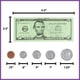 thumbnail image 3 of Set de dinero ficticio LEARNING ADVANTAGE Billetes y monedas 100x 94x, 3 of 7
