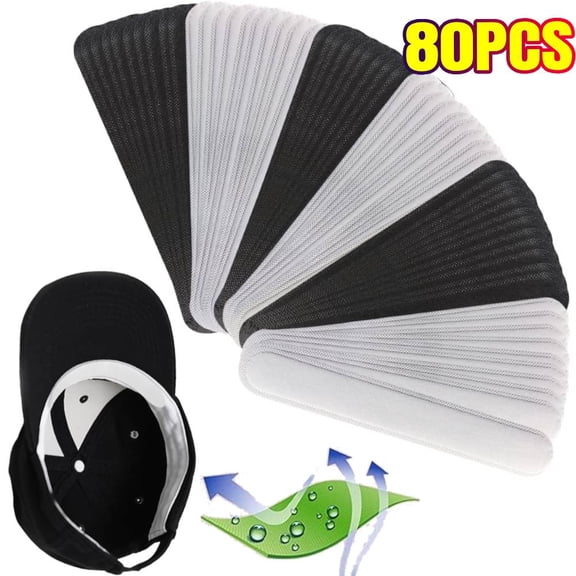 80 Pieces Hat Sweat Liners | Absorbent & Disposable Cap Sweatbands | Reusable & Comfortable Sweat Shields | For Men & Women in Sports & Summer