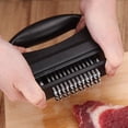 thumbnail image 3 of Meat Tenderizer Tool Stainless Steel Meat Tenderizing Needle Loosening Machine for Home Kitchen Cooking, Black, 3 of 5