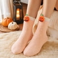 thumbnail image 4 of Halloween Mid Calf Sleep Socks for Women Coral Fleece Plush Warm Fuzzy Socks with Festive Detail Ultra Soft Cozy for Indoor Cold Weather and Nighttime Relaxation Pink, 4 of 6